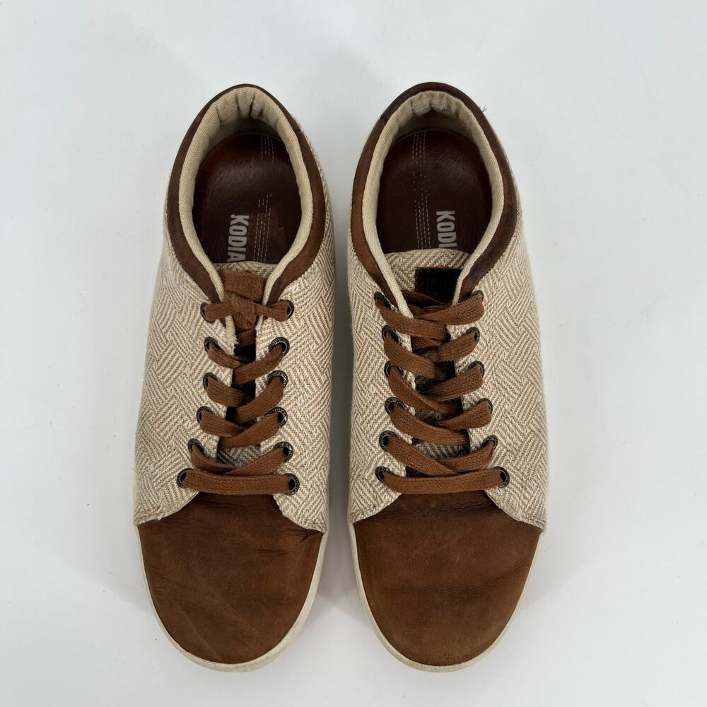 Kodiak Indra Sneaker Womens 9.5 Low Top Textile Brown Leather Canvas Lace Up - Picture 3 of 8